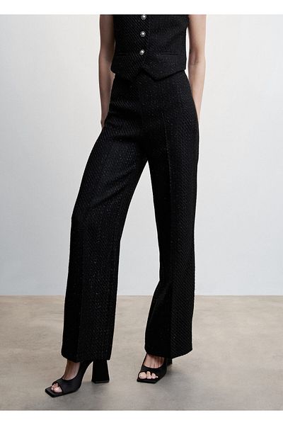 MANGO Woman Black Women's Trousers 37049104