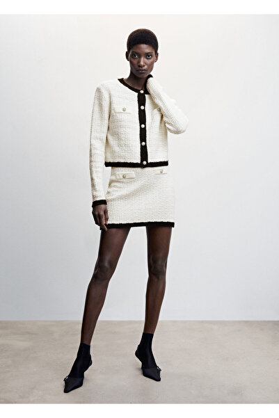 MANGO Woman Fustă de damă Off - White 47024040