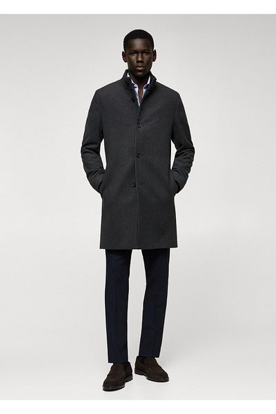 MANGO Man Μεταλλικό γκρι ανδρικό παλτό ενηλίκων47040552