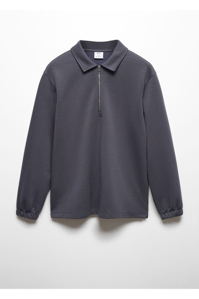 MANGO Man Pamuklu Polo Sweatshirt