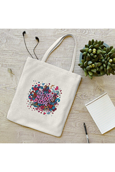 EOLYA Έντυπη υφασμάτινη τσάντα - Πολύχρωμο σχέδιο