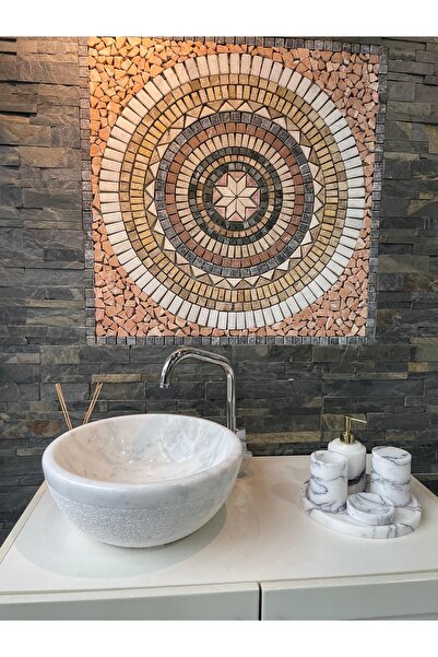 beta doğaltaş BEYAZ PATLATMA MERMER LAVABO