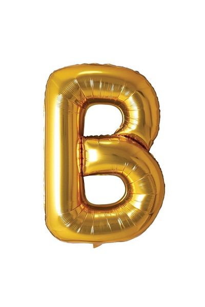 Kikajoy 102 cm Wide Letter B Foil Gold Balloon