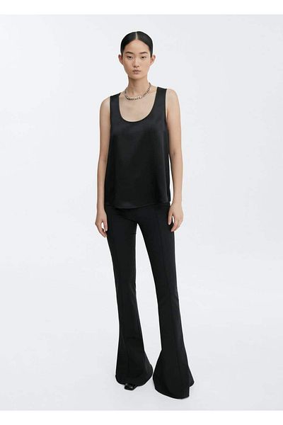 MANGO Woman Wide Strap Silk Blouse