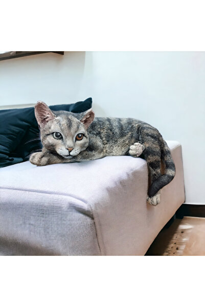 AlinSanatHeykel Sarkan Gri Kedi Heykeli - Dekoratif Hediyelik Ev Aksesuarları...