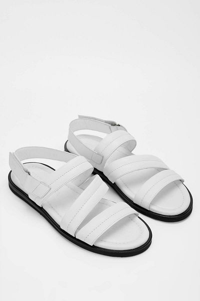 Tamer Tanca Men's Genuine Leather White Flat Sandals