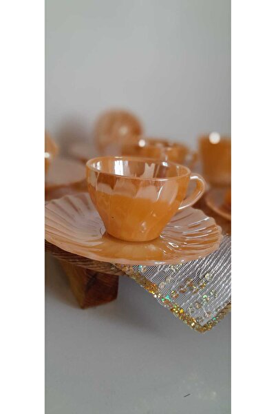 Konusan Kupalar Sarı Nostaljik Fincan Takımı 6'lı Made in USA