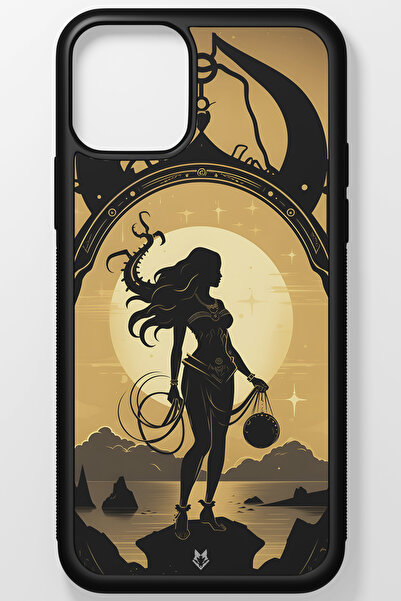 TREND Zodiac Burç Kırılmaz (Temperli) Cam Sert Plastik iPhone 13 Telefon Kılıfı