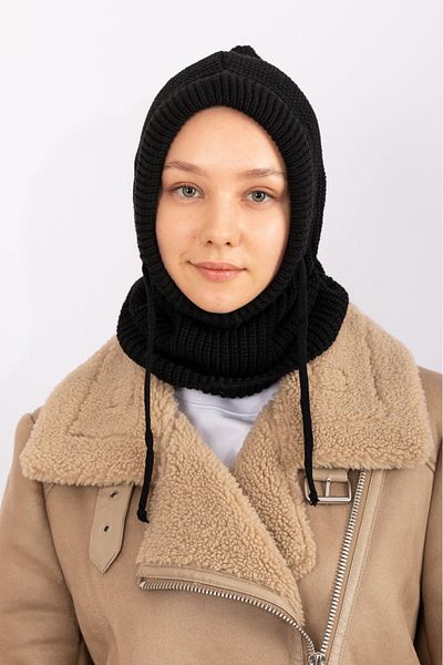 hijabchi Balaklava Knitwear Beret - Black