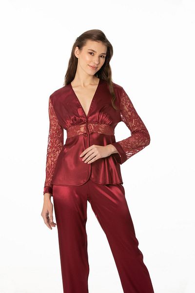 Pierre Cardin Satin Lace Pajama Set - 1121