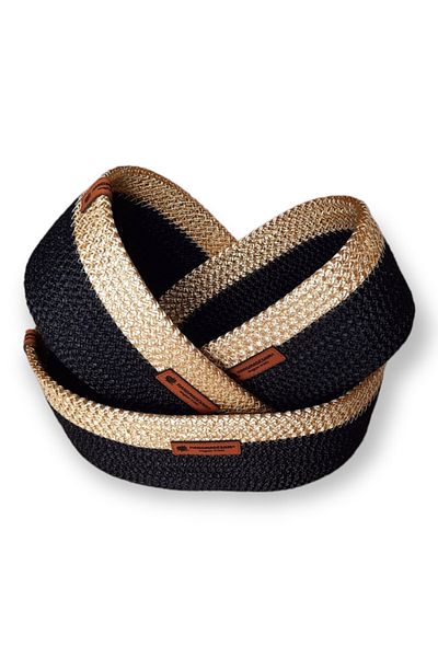 HandmadeSNM Σετ 3 Οβάλ Καλάθια - Μαύρο Organizer πολλαπλών χρήσεων 1ης Ποιότητας