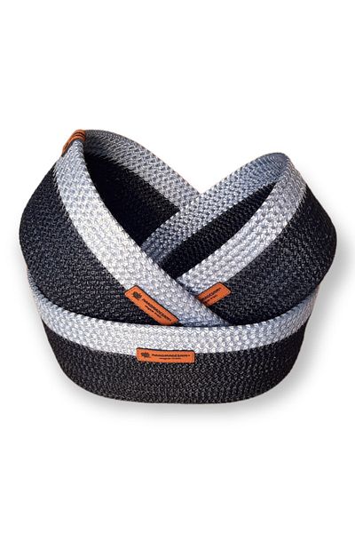 HandmadeSNM 3-Piece Oval Basket Set - Multi-Purpose Black Organizer 1St Quality