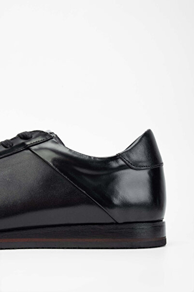 Tamer Tanca Erkek Hakiki Deri Siyah Deri Casual Ayakkabı