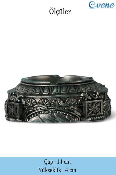 Evene Ashtray Silver Antique Ash Tray Decorative Ashtray 4 Pieces Model 2