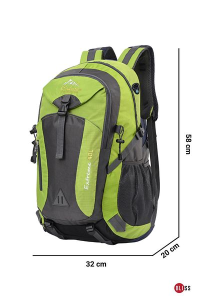 Bliss Green Imported Multipocket Waterproof Outdoor Mountaineer Sports Bag 40 lt