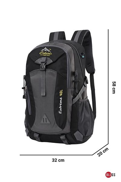 Bliss Black Imported Multipocket Waterproof Outdoor Mountaineer Sports Bag 40 Lt
