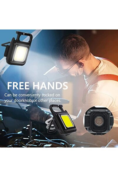 peakaks Şarj Edilebilir Mini Led Anahtarlık El Feneri, Multi-Fonksiyonel Küçük Çalışma Lambası, Mıknatıslı