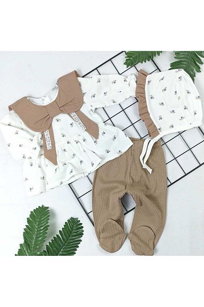 imajbebe طقم ياقة شريطية للفتيات مكون من 3 قطع