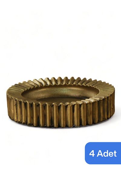 Evene Decorative Gold Antique Ashtray - 4 Ashtrays, Model 5