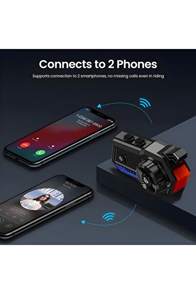 Aırstorr Airstorr Led Işıklı Motosiklet Kask Kulaklık Kablosuz FM Bluetooth 5.1 Kulaklık Hoparlör T57