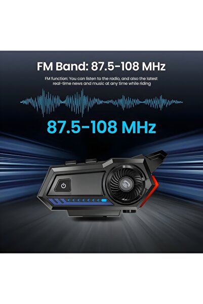 Aırstorr Airstorr Led Işıklı Motosiklet Kask Kulaklık Kablosuz FM Bluetooth 5.1 Kulaklık Hoparlör T57