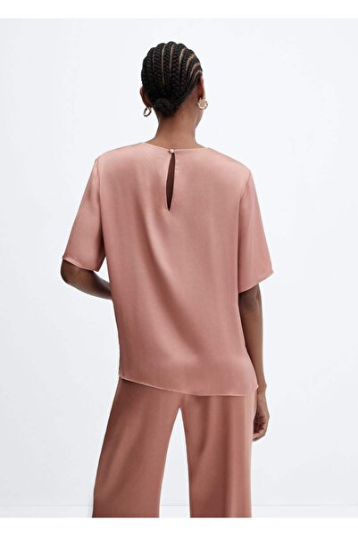 MANGO Woman Σατέν μπλούζα