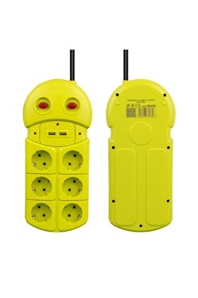 nelerbulurum AKIM KORUMALI 6'LI 1.5 METRE BAKIR KABLOLU 2 USB'Lİ 2 ADET AÇMA ...