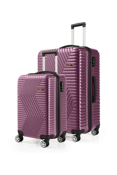 G&D Polo Suitcase Abs Kabin Ve Büyük Boy Mürdüm 2'li Valiz Seti 600.09-Set-BK
