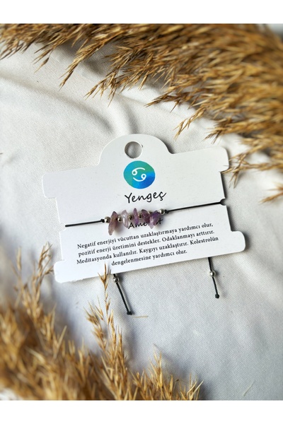 Atölye Merdiven Cancer Amethyst Natural Stone Bracelet