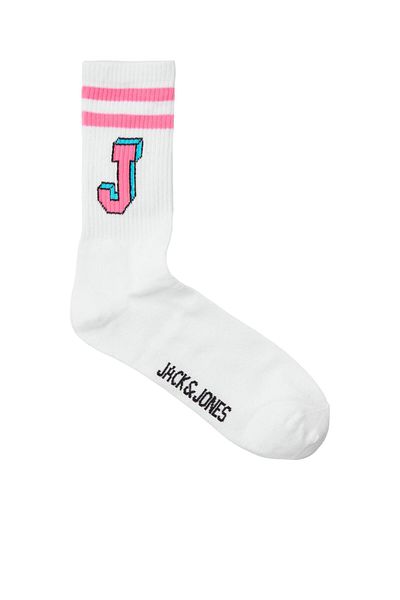 Jack & Jones Мъжки тенис чорапи Jack Jones Jacsingle J, 7 чифта, бели, 12252654-01