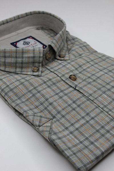 Pietra Paul Wide Fit Checkered Short Sleeve Pocket Cotton Men's Shirt