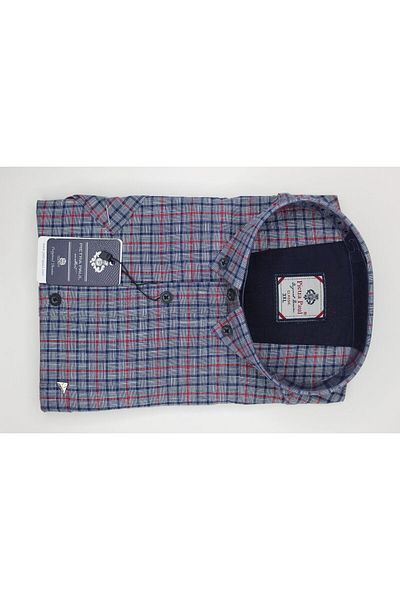 Pietra Paul Wide Fit Checkered Short Sleeve Pocket Cotton Men's Shirt