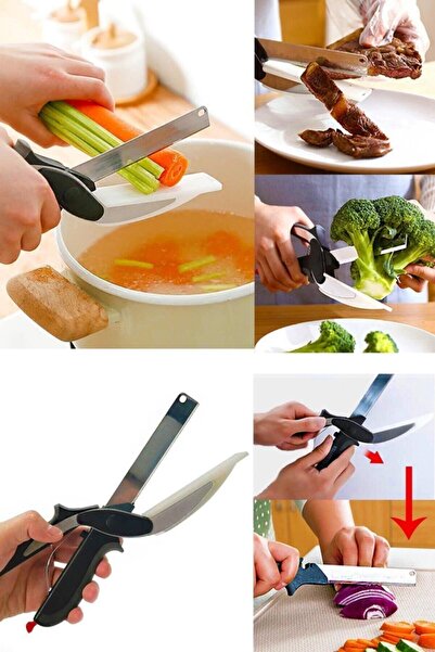 Kitchen Design Lab Düz Kesim Panolu Makas Sebze Meyve Et Doğrayıcı Mutfak Makası