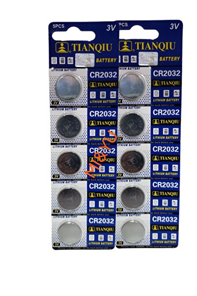 YALX 10 Adet Cr2032 Baskül Tartı, Araç Kumanda Ve Bios Pc Uygun Alkalin 3v Pa...