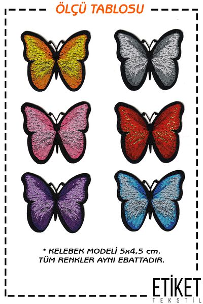 FANTASTIC ARMA Set de armă țesută care se lipsește cu fier de călcat Patch Patch Glitter Butterfly Model (6 buc.)
