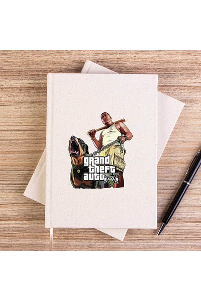 Z zepplin دفتر ملاحظات قماشي غير مبطن من Grand Theft Auto Five Dog And Man