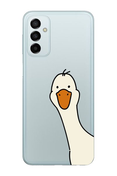 Magic Ring Samsung Galaxy M13 Compatible Cute Duck Pattern Transparent Phone ...