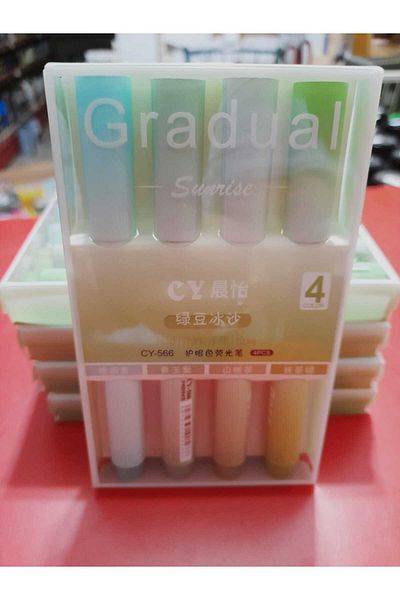 gebzeli phosphorescent pen set 4 pcs soft (pastel) GREEN TONES