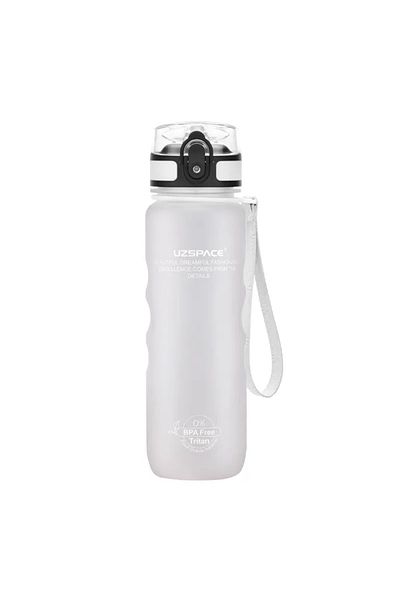 Uzspace 500ml Soft-Touch Tritan Water Bottle with Holding Support (White) 1215