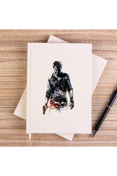 Z zepplin Uncharted 4 Nathan Drake Silhouette Caiet de pânză fără linii