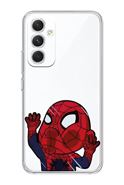 Transparent Phone Case with Samsung Galaxy A15 Compatible Spider-Man Pattern
