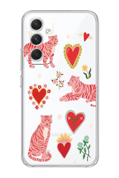 Magic Ring Samsung Galaxy A15 Compatible Tiger and Heart Pattern Transparent ...