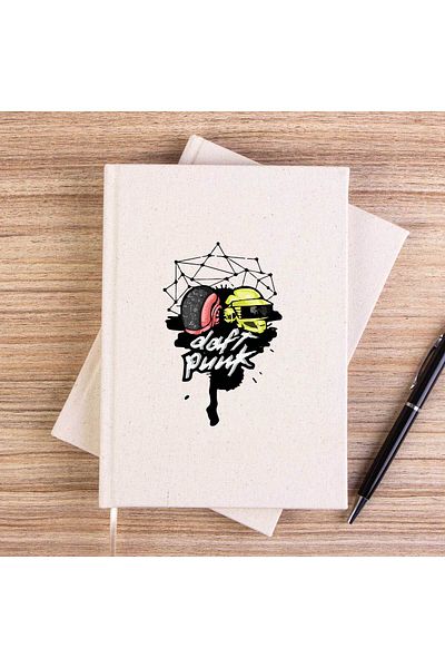 Z zepplin Caiet de pânză fără căptușeală Daft Punk Cartoon Head