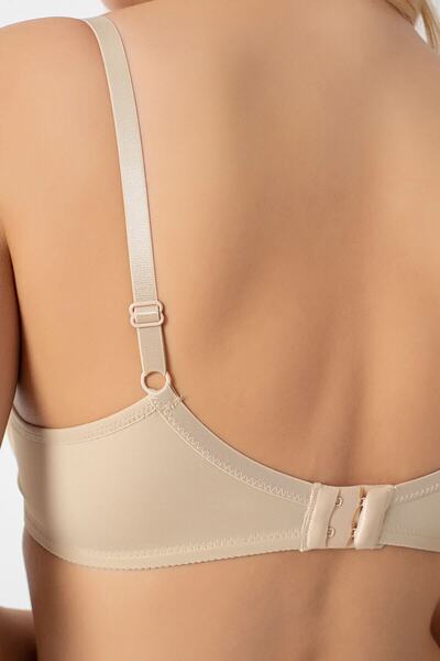 Anıl Dolgulu Sütyen Kadın Ten Push Up Balenli Süngerli Günlük Sporcu Kullanım Destekli Basic Bra