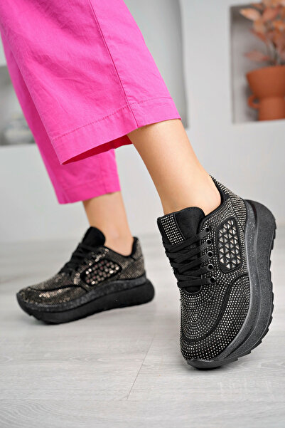 MORENİCA Aleza Taşlı Siyah Kadın Spor Ayakkabı
