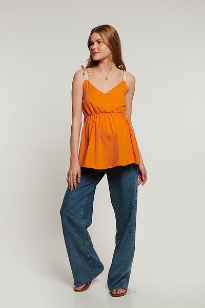 LYN MAMA Effie Orange Maternity Blouse