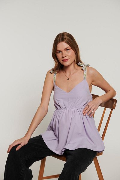 LYN MAMA Effie Lilac Maternity Blouse
