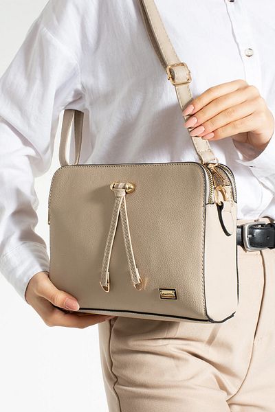 Lifonbag Geantă de umăr cu fermoar metalic cu curea încrucișată reglabilă cu 4 compartimente 11451145461