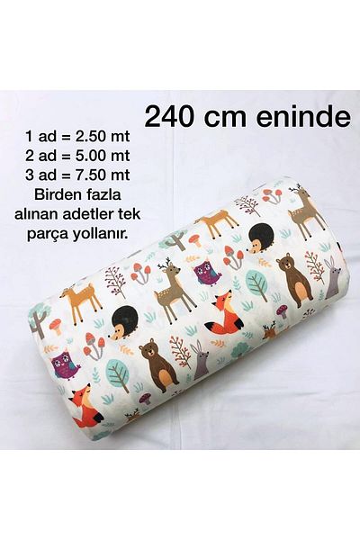 Tekin's Home 240 Cm Cotton Flannel Fabric with Width-2,50 Meters