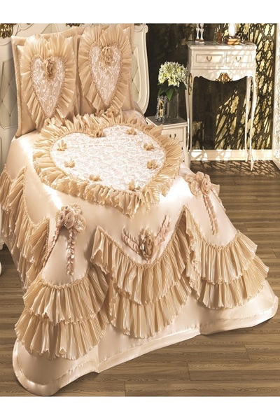 NASHOME TEKSTİL Nashome Tekstil Yatak Örtüsü Takımı Çeyizlik 3 Parça Nihan